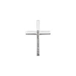 Λευκόχρυσος Σταυρός Γυναικείος 14Κ Με Ζιργκόν Πέτρες Λευκές (κωδ: GC632)