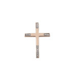 Σταυρός Γυναικείος Με Πέτρες Λευκές Από Ροζ Χρυσό 14 Καρατίων (κωδ: GC648)