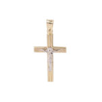 Χρυσός Δίχρωμος Σταυρός Με Τον Εσταυρωμένο 14Κ (κωδ: GC820)