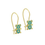 Κρεμαστά Σκουλαρίκια Με Αρκουδάκια Σε Χρυσό 9Κ (κωδ: GE286)