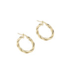 Γυναικείοι Κρίκοι Χρυσοί Στριφτοί 14Κ (κωδ: GE556)