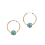 Κρικάκια Με Πέτρες Τιρκουάζ Σε Χρυσό 14Κ (κωδ: GE566)