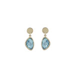 14Κ Χρυσά Σκουλαρίκια Με Blue Topaz (κωδ: GE639)