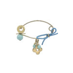 Παιδική Παραμάνα Λουλούδι Και Φιόγκος Σε Χρυσό 9 Καρατίων (κωδ: GP106)