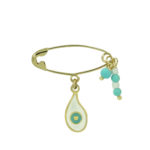 Χρυσή Παραμάνα Με Ματάκι Από Σμάλτο Για Αγόρια 9Κ (κωδ: GP126)