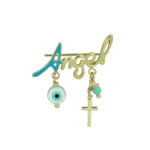 Παραμάνα Χρυσή Για Μωρό Με Ματάκι Και Σταυρό 9Κ (κωδ: GP128)