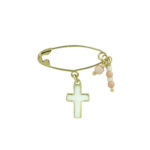 Παραμάνα Για Νεογέννητο Κορίτσι Με Σταυρουδάκι Σε Χρυσό 9 Καρατίων (κωδ: GP131)