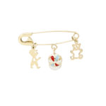 Παραμάνα Για Αγόρι Κίτρινη Χρυσή Με Κρεμαστά Στοιχεία 9 Καράτια (κωδ: GP160)