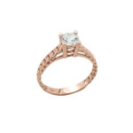 Ροζ Χρυσό Δαχτυλίδι Μονόπετρο 14Κ Με Ζιργκόν Πέτρα (κωδ: GR259)