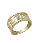 Χρυσό Δαχτυλίδι Μαίανδρος 14 Καρατίων Με Ζιργκόν Πέτρες (κωδ: GR318)