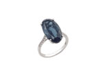Δαχτυλίδι Λευκόχρυσο 18Κ Με London Blue Topaz Και Μπριγιάν (κωδ: GR441)