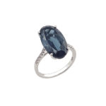 Δαχτυλίδι Λευκόχρυσο 18Κ Με London Blue Topaz Και Μπριγιάν (κωδ: GR441)