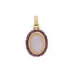 Χειροποίητο Μενταγιόν Χρυσό 18Κ Με Αμέθυστο Και Αχάτη