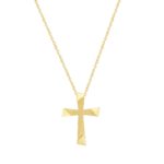 Χειροποίητος Χρυσός Σταυρός Βάπτισης Με Αλυσίδα 14Κ