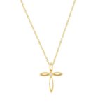 Χειροποίητος Σταυρός Χρυσός Με Αλυσίδα 14Κ Και Ζιργκόν Πέτρα
