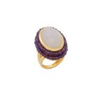 Δαχτυλίδι Χειροποίητο Χρυσό 18Κ Με Αμέθυστο Και Αχάτη