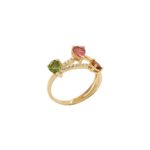 Δαχτυλίδι Με Τουρμαλίνη Και Μπριγιάν Σε Χρυσό 14Κ