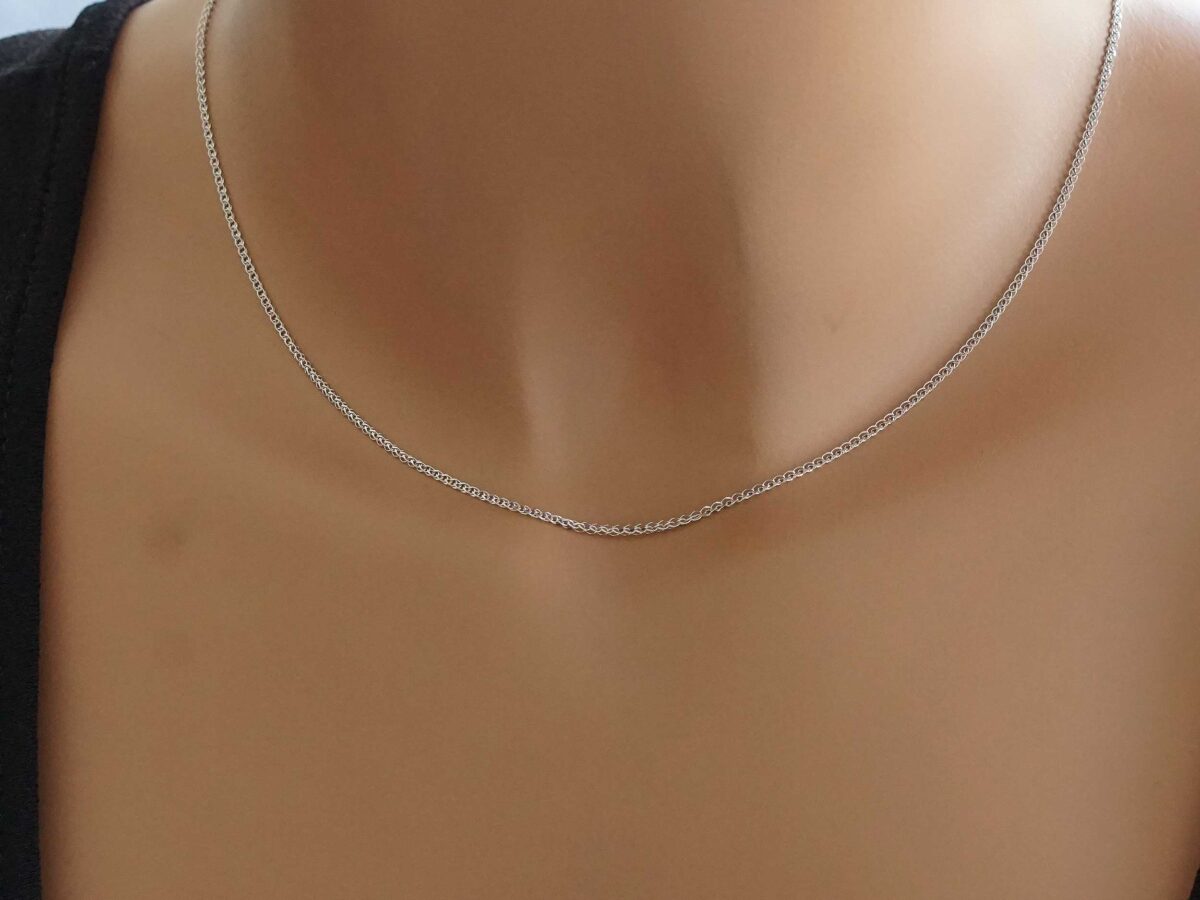 Γυναικεία Λευκόχρυση Αλυσίδα Λαιμού 14Κ Μήκους 40,00 cm