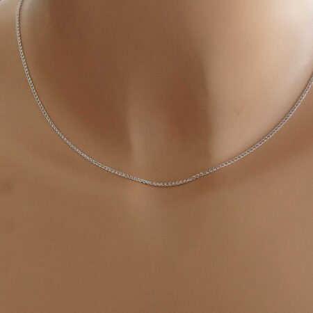 Γυναικεία Λευκόχρυση Αλυσίδα Λαιμού 14Κ Μήκους 40,00 cm