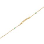 Χρυσό Βραχιόλι 14Κ Με Ζιργκόν Πέτρες Και Τιρκουάζ Σμάλτο