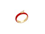 Δαχτυλίδι Με Κόκκινο Σμάλτο Και Ζιργκόν Πέτρα Σε Χρυσό 14Κ