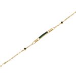 Βραχιόλι Με Πράσινο Σμάλτο Και Ζιργκόν Πέτρες Σε Χρυσό 14Κ