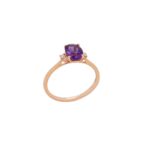 Δαχτυλίδι Με Αμέθυστο Και Μπριγιάν Σε Ροζ Χρυσό 18Κ