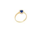 Δαχτυλίδι Καρδιά Χρυσό 14Κ Με Μπλε Πέτρα Ζιργκόν