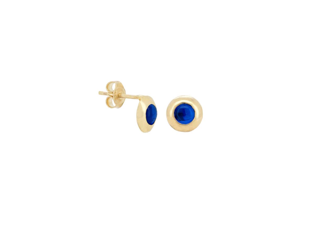 Σκουλαρίκια Με Μπλε Πέτρα Ζιργκόν Σε Χρυσό 9Κ