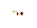 Σκουλαρίκια Με Κόκκινη Πέτρα Ζιργκόν Σε Χρυσό 9Κ