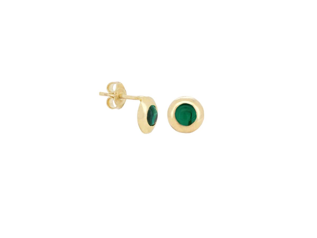 Σκουλαρίκια Με Πράσινη Πέτρα Ζιργκόν Σε Χρυσό 9Κ