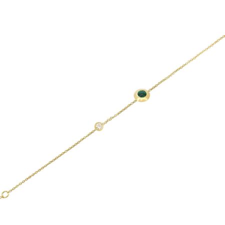Βραχιόλι Με Πράσινη Πέτρα Ζιργκόν Σε Χρυσό 9Κ