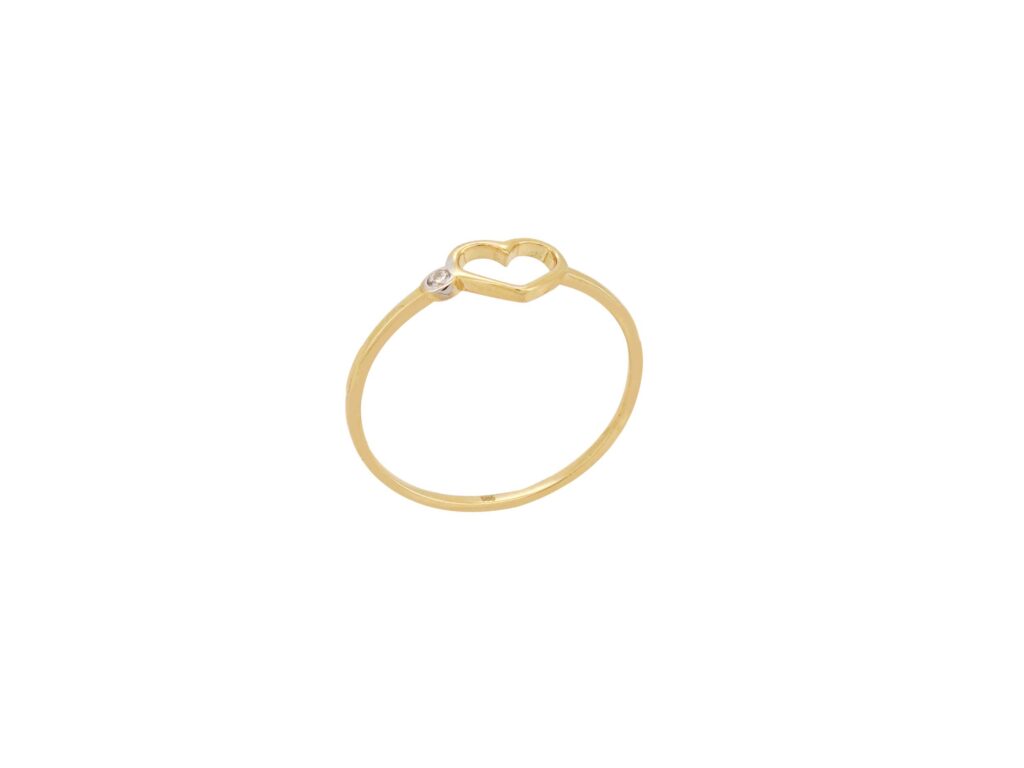 Δαχτυλίδι Καρδιά Χρυσό 14Κ Με Ζιργκόν