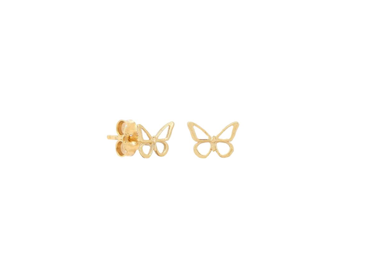 Χρυσά Σκουλαρίκια Πεταλούδες 9Κ