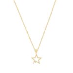 Χρυσό Μενταγιόν Αστέρι 14Κ Με Αλυσίδα