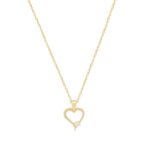 Μενταγιόν Καρδιά Χρυσό 14Κ Με Αλυσίδα