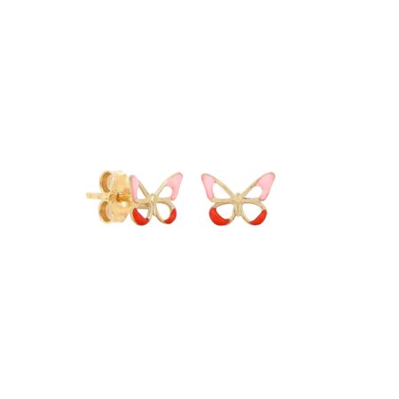 Σκουλαρίκια Παιδικά Πεταλούδες Σε Χρυσό 9Κ