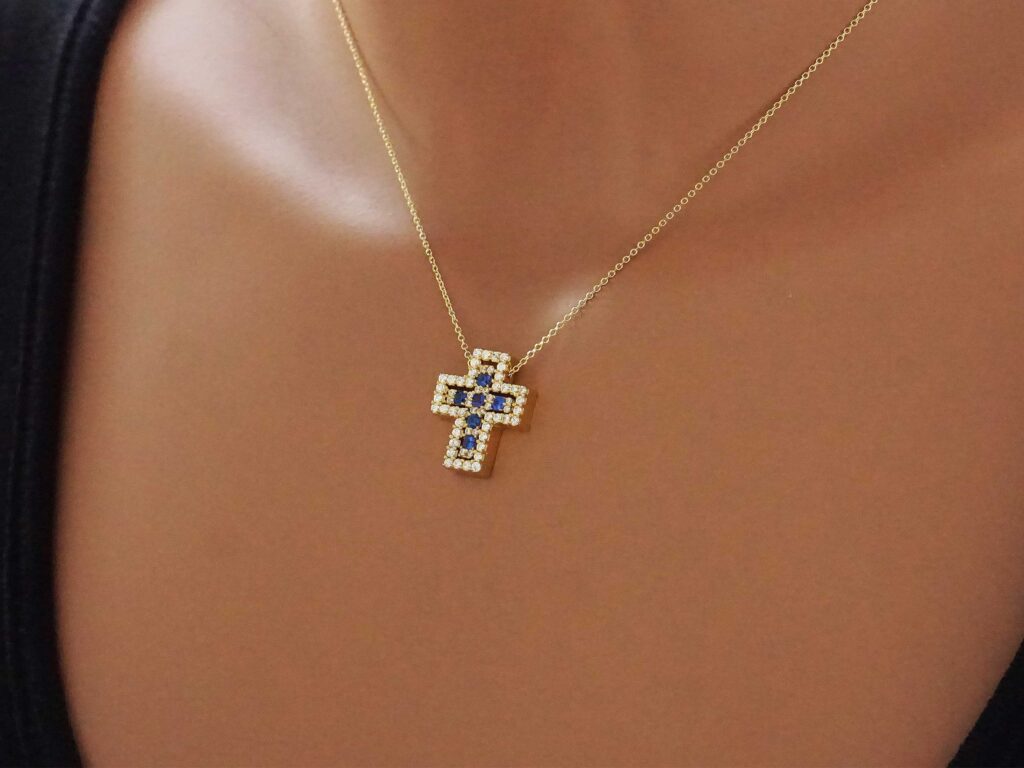 Σταυρός Χρυσός Γυναικείος Με Αλυσίδα 14 Καράτια Και Ζιργκόν