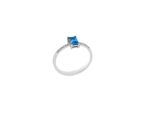 Δαχτυλίδι Με Μπλε Τοπάζι Και Μπριγιάν Σε Λευκόχρυσο 18Κ