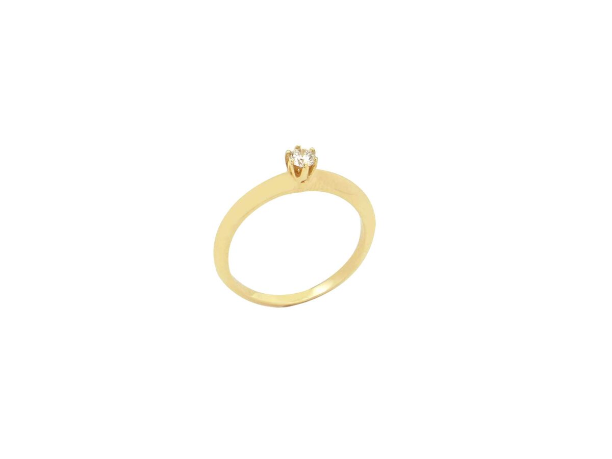 Δαχτυλίδι Μονόπετρο Χρυσό 18Κ Με Διαμάντι Μπριγιάν