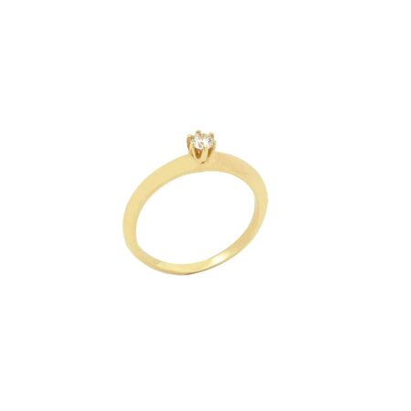 Δαχτυλίδι Μονόπετρο Χρυσό 18Κ Με Διαμάντι Μπριγιάν