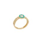 Δαχτυλίδι Με Μπίλιες Διαμανταρισμένες Σμάλτο Και Ζιργκόν Σε Χρυσό 14Κ