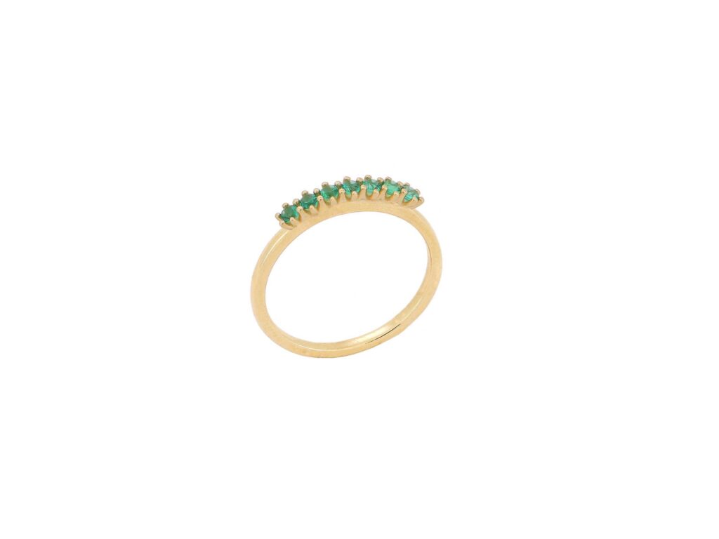 Δαχτυλίδι Σειρέ Χρυσό 14Κ Με Πράσινες Πέτρες