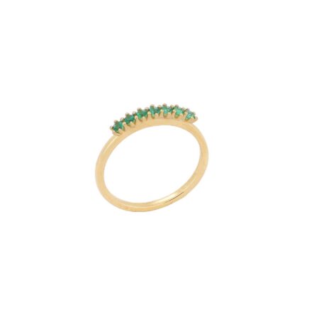Δαχτυλίδι Σειρέ Χρυσό 14Κ Με Πράσινες Πέτρες