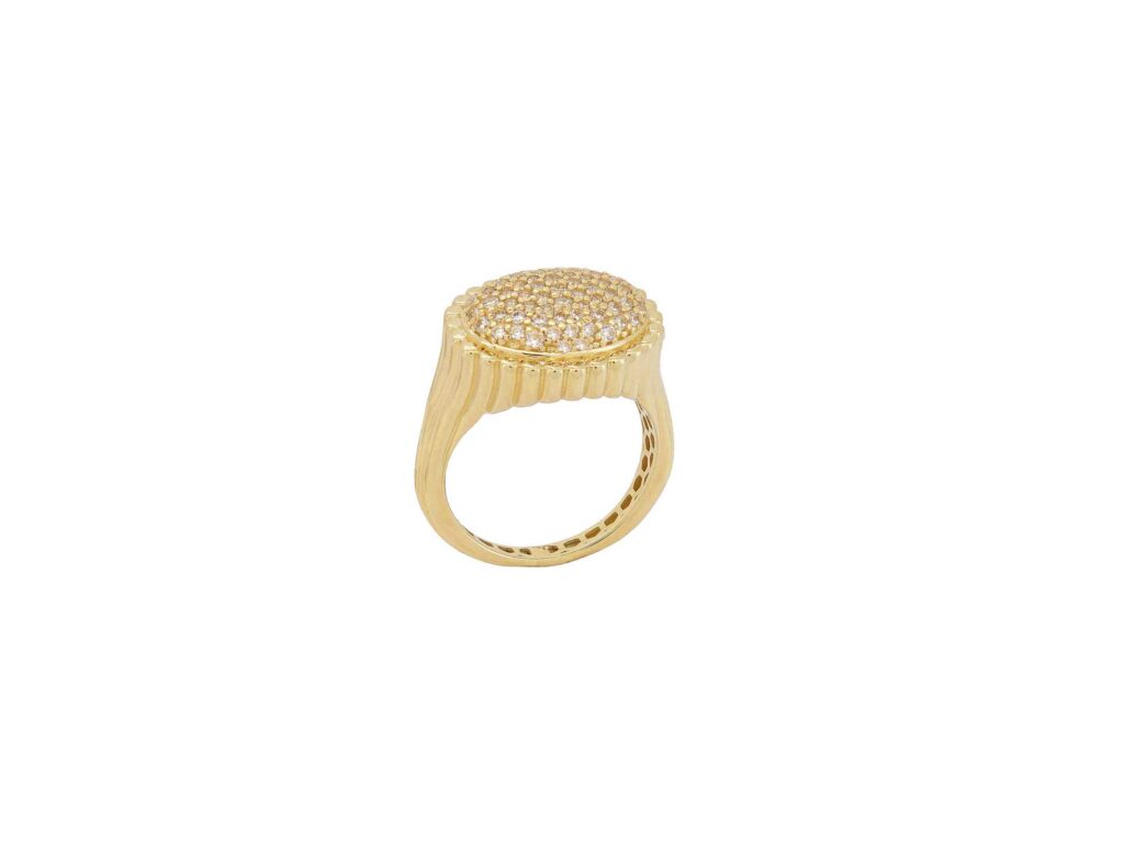 Γυναικείο Χρυσό Δαχτυλίδι 14Κ Με Λευκές Πέτρες