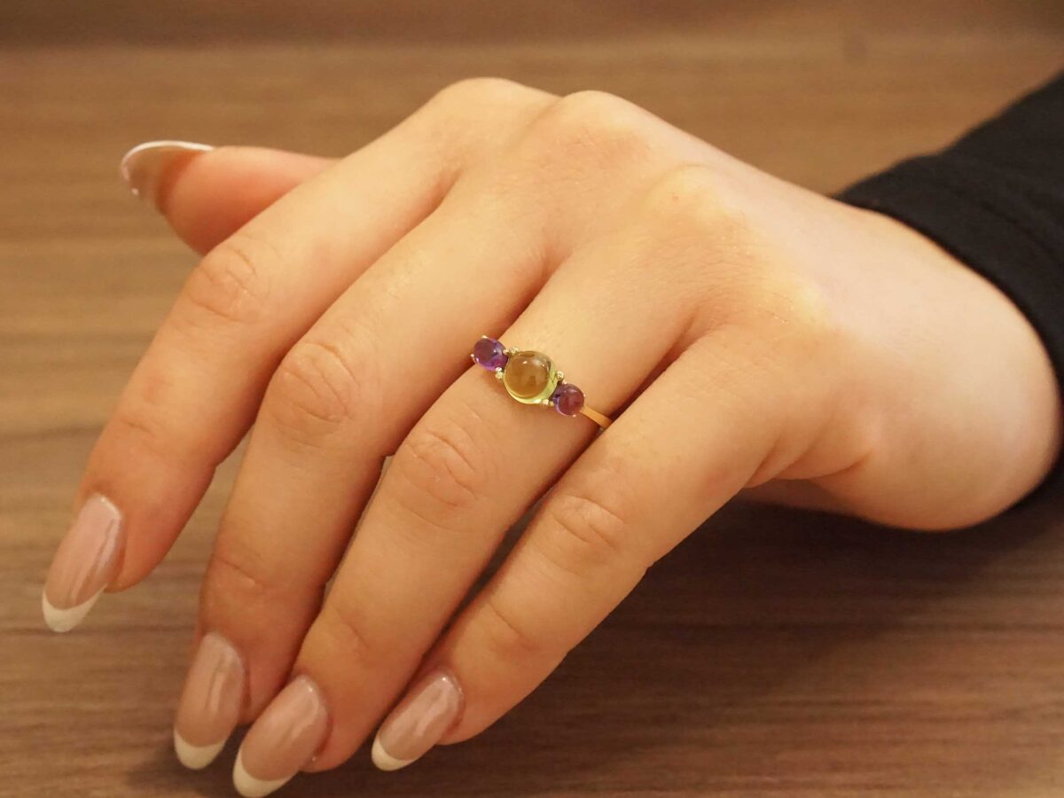 Γυναικείο Δαχτυλίδι Χρυσό 14 Καράτια Με Πέτρες Ζιργκόν