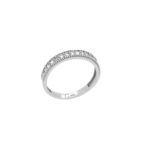 Δαχτυλίδι Μισόβερο Λευκόχρυσο 14Κ Με Ζιργκόν Πέτρες