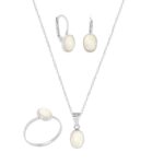 Σετ Κοσμήματα Με Οπάλιο Σε Λευκόχρυσο 14Κ