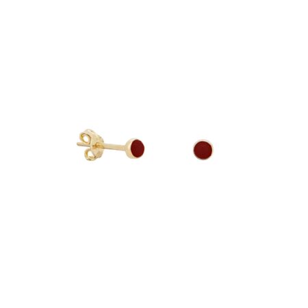 Σκουλαρίκια Με Κόκκινες Πέτρες Ζιργκόν Σε Χρυσό 14Κ