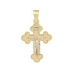 Σταυρός Χρυσός Με Λευκόχρυσο Εσταυρωμένο 14Κ